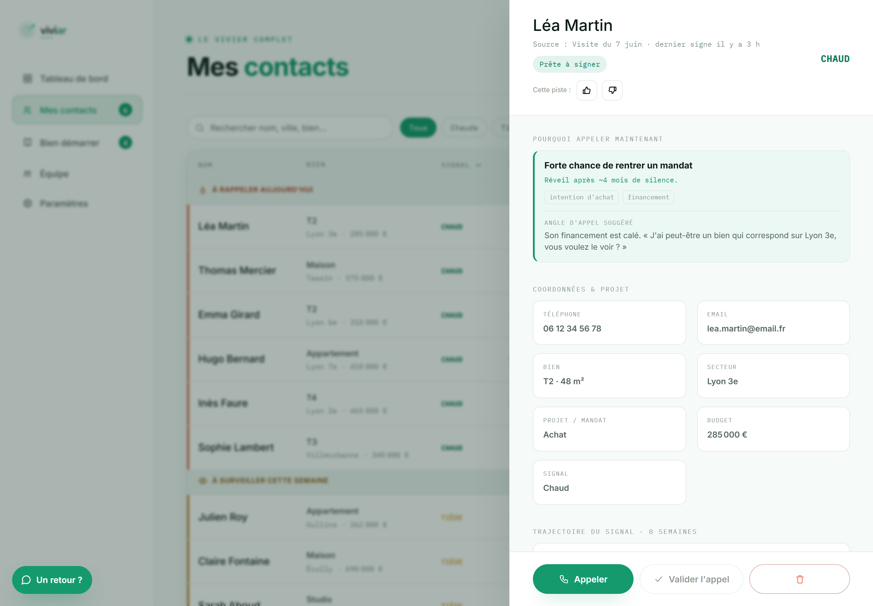 Fiche contact Viviar